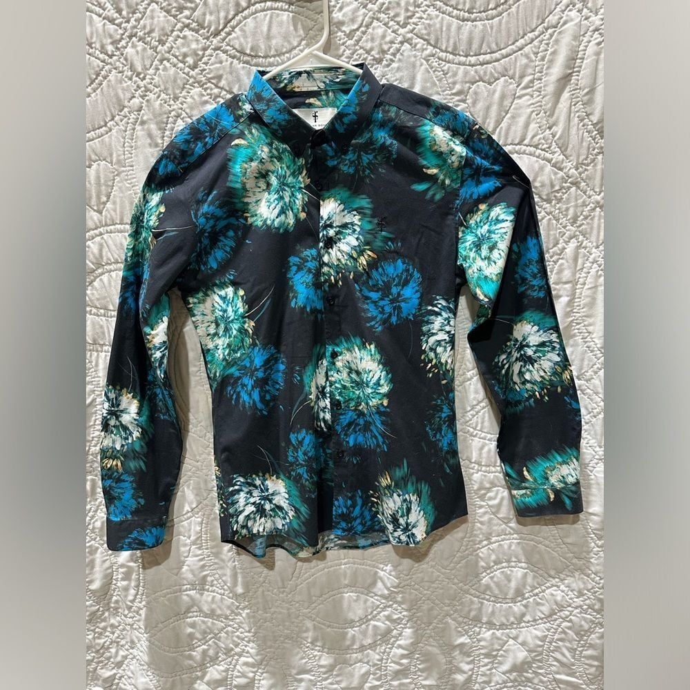 Father son stretch slim fit men's size‎ large long sleeve shirt